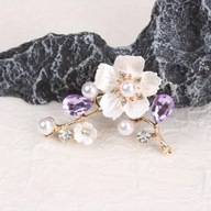 BROSZKA PRZYPINKA PIN PINETS AGRAFKA RÓŻA jaśmin ELEGANCKA Z CYRKONIĄ kwiat