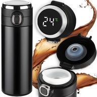 BARDZO WYDAJNY KUBEK TERMICZNY TERMOS Z USTNIKIEM NA KAWĘ HERBATĘ 420ML LED