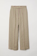H & M spodnie szerokie paski luźne nogawki palazzo oliwkowe zielone khaki M