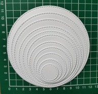 Scrapki papierowe, koła ze szwem, komplet 11 sztuk