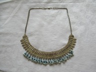 NASZYJNIK METALOWY NIEBIESKI STYL HINDUSKI