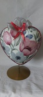 Bombka serce ręcznie zdobiona 15 CM decoupage SD39