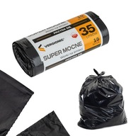 Worki na śmieci czarne Zestaw 15 sztuk uniwersalne 35l worki do kosza