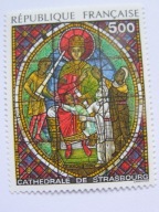Francja - witraż z kościoła w Strassburgu - Mi. 2494 **