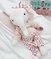Lalka Słoń szmacianka Przytulanka handmade rękodzieło 36 cm