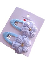 Spinki spineczki do włosów szydełkowe kwiatki handmade 2 szt.