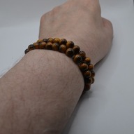 Zestaw 2 bransoletek oko tygrysa żółto-brązowe 8 mm | unisex