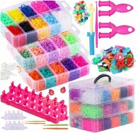 ZESTAW DO ROBIENIA BRANSOLETEK GUMKI DUŻY ZESTAW KUFEREK 15000 EL