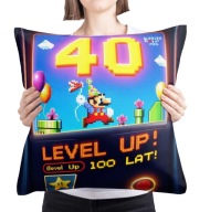Poduszka prezent na 40 lat, 40-ste urodziny Mario gra