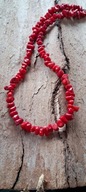 Naszyjnik korale czerwone koral koralowiec bryłki tanio