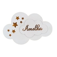 Personalizowana lampka LED z imieniem ozdoba do pokoju dziecięcego Chmurka