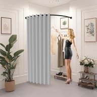 WPYGHLJN PRZEBIERALNIA ŁUKOWA NAROŻNA KOTARA ZASŁONA Z DRĄŻKIEM SZARA