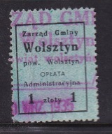 WOLSZTYN, Zarząd Gminy, opłata administracyjna 1 zł /DE/