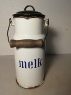 Stara emaliowana kanka bańka na mleko 2L z czasów PRL-u