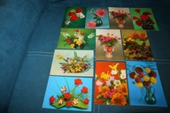 KWIATY POCZTÓWKI OKOLICZNOŚCIOWE 11 szt ZESTAW