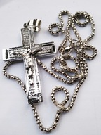 SREBRNY KOLOR krzyżyk łańcuszek dla mężczyzn i kobiet ZE STALI NIERDZEWNEJ