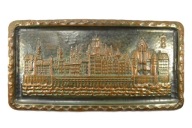 PRL PIĘKNA DUŻA PLAKIETA GDAŃSK PANORAMA HERB 1977 r METALOPLASTYKA ZOBACZ!