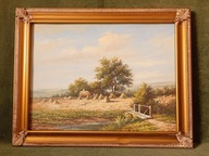 Sianokosy - piękny obraz olejny ręcznie malowany na płótnie