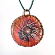 Etruskie słońce, potęga energii! Duży wisior z miedzi.