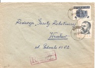 BARDO-koperta -erka -obieg 1960 rok do Wrocław Gazeta Robotnicza