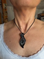 Murano naszyjnik czarny krawat