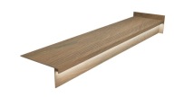 Stopnica drewnopodobna 100x30 z kapinosem, ryfle antypoślizgowe, LED, DĄB