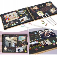 Album do SCRAPBOOKING papierowy zeszyt klaser 40 CZARNY A4 30x21 cm