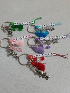 Brelok z imieniem, kolory, zawieszki mix..