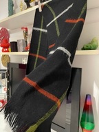 R Szalik męski krata czarny elegancki oryginał