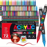 Markery Akrylowe 72 Kolory GUANGNA Do Szkła Drewna Kamienia Płótna