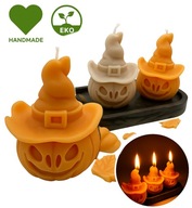 Zestaw 3 świec HALOWEEN Dynia w kapeluszu czarownicy