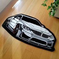 Dywan sportowy samochód biały 40x80cm| Motoryzacyjny wzór | Design racing