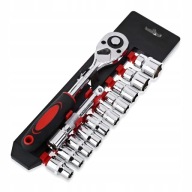 ZESTAW KLUCZY NASADOWYCH 1/4" 12EL GRZECHOTKA PRZEDŁUŻKA 4" METRYCZNE 4-13