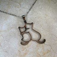 Naszyjnik koty stal nierdzewna 50 cm prezent dla kociary 35 mm