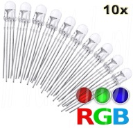 10x RGB LED 5mm Wspólna Katoda-Przeźroczysta Dioda