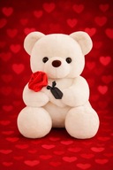 Prezent na walentynki pluszowy miś 25 cm biały