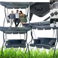 HUŚTAWKA OGRODOWA MTG 4003A BUJANA WOLNOSTOJĄCA 3 OSOBOWA SZARA