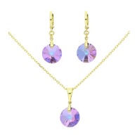 56086 Komplet 14K pozłacany celebrytka i kolczyki VITRAIL LIGHT Swarovski