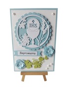 ZAPROSZENIA KOMUNIA CHŁOPIEC KIELICH KŁOS W OKRĘGU B6 BŁEKIT - BIEL