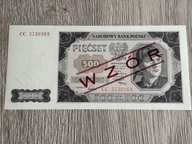 500 zł 1948r. Seria CC. Wzór. Stan UNC