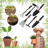 NARZĘDZIA OGRODOWE ŁOPATKA GRABKI MOTYKA PAZURKI KOPACZKA ZESTAW X2 STALOWE