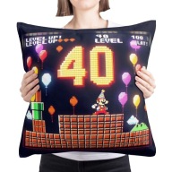 Poduszka prezent na 40 lat, 40-ste urodziny Mario gra