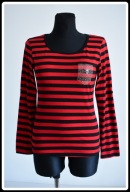 Moon Collection bluzka paski czarno-czerwone 36 S