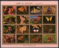 **UMM AL QIWAIN 1514B-29 B= 45E - MAŁY FORMAT - MOTYLE - NIEZĄBKOWANE