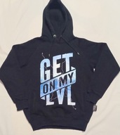 bluza męska M MONTANA BLACK z kapturem nadruk czarna