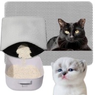 MATA POD KUWETĘ DLA KOTA/KOTÓW DWUSTRONNA PODKŁADKA SZARA 75X55CM XXL