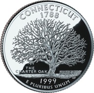 USA 1999r. 25 Centów Connecticut nr.025