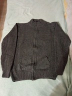 sweter turecki popielaty długi zamek XL