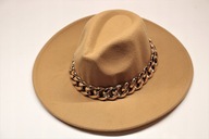 KAPELUSZ DAMSKI Z ŁAŃCUCHEM MM SWEET JASNY BEŻ nr 039B