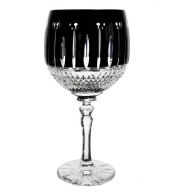 Czarne KRYSZTAŁOWE Kieliszki do Wina/Goblety 360 ml Polskie Szlifowane